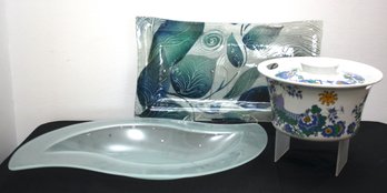 Heliotrope Juri Design Figgio Norway 12000 Norway Covered Dish Includes 2 Modern Glass Serving Dishes &