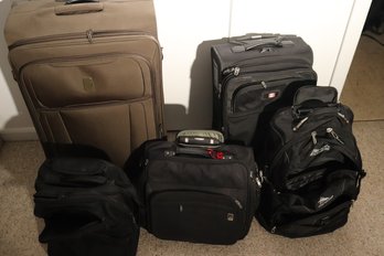 Lot Of 5 Pre-Owned Suitcases With Delsey, Travelpro And High Sierra