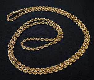 14K YG 36 Inch Rope Chain Necklace