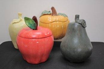 Decorative Resin Apple And Pear Decor By Jay Imports Co Inc, Apple Cookie Jar/canister And Williams Sonoma