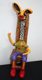 Handcrafted/painted Papier Mache Art Sculptures Include 2-piece Giraffe And Chair