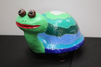 Handcrafted/painted Papier Mch Art Turtle Sculpture