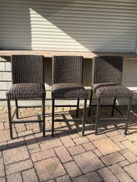 3 Wicker Bar Stools For Outdoor Living