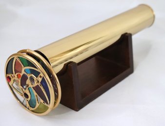 Brass Kaleidoscope With Stand Signed By The Maker