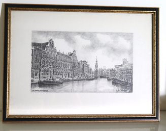 De Singelamterdam Framed Print Of Architectural Landscape In Amsterdam