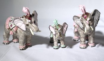 Set Of Irish Dresden Elephants