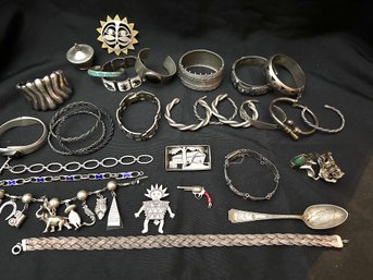 Large Assortment Of Sterling Silver Jewelry