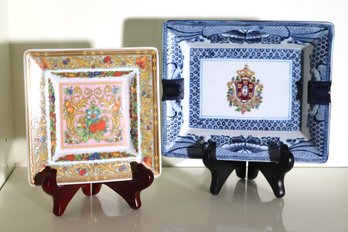 Rosenthal Studio-line Germany Versace Le Jardin Des Papillons Tray And Oriental Accent Tray