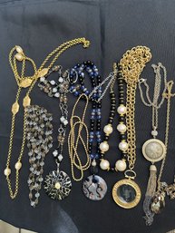 Collection Of Fashion Necklaces Including Assorted Pieces Ranging In Size From 20-24 Inches Long