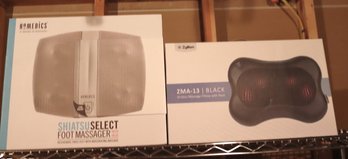 Homedics Shiatsu Foot Massager And Pillow With Heat In Original Boxes.