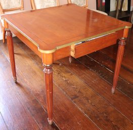 Vintage Regency Style Card Table With Brass Frame
