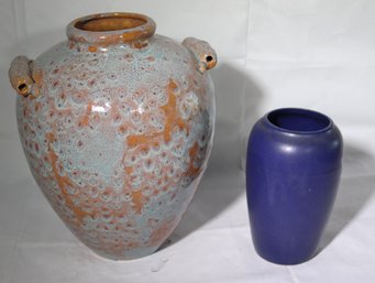 Two Vintage Artisanal Handcrafted Vases