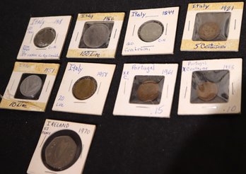 Vintage Collectible Coins From Italy And Portugal Years Range From 1894-1958