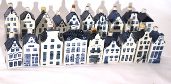 Lot Of 19 Collectable KLM Dutch Style Porcelain Houses.