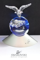 Swarovski Silver Crystal Millennium Crystal Planet With Perched Eagle Includes Original Padded Case