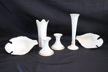 Lenox Collection Includes Meridian Vases, Large Fruit Bowl, Candlesticks & Snack Dishes