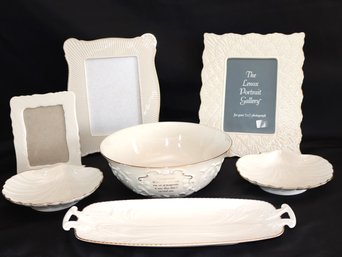 Lenox Collection Includes Footprints Bowl, Clamshell Snack Dishes & Assorted Sized Picture Frames