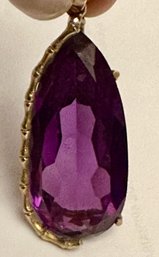 14K YG Beautiful Faceted Teardrop Amethyst Pendant