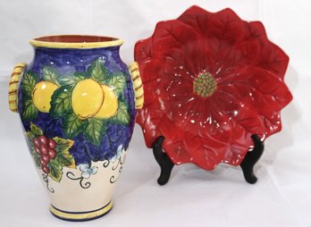 Pretty Vase, Floral Dish By Certified International