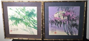 Two Zhao Yong Watercolor Paintings Of The Seasons Signed Framed.