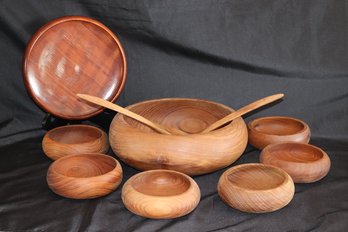 Handmade Teak Wood Salad Serving Bowl Set