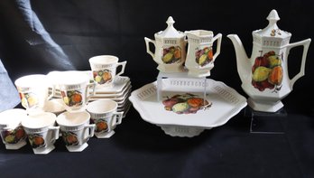 Bennington Square Dessert Set Includes A Pedestal Cake Dish, Cups And Tea Kettle