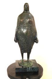 Bronze Sculpture After Francisco Zuniga Mujer De Pie,1960, On Marble Base