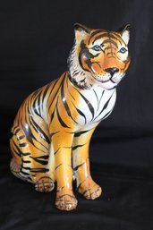 Large Vintage Ceramic Tiger Sculpture Made In Italy