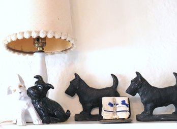 Terrier Dog Dcor Includes A Book End, Lamp And More As Pictured