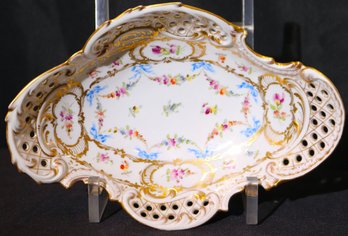 Includes Vintage Fine Porcelain Platters, Hand Painted Pierced Dish RK Dresden Germany, Haviland And More