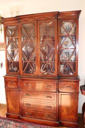 Large Vintage Breakfront Cabinet, The Contents Are Not Included