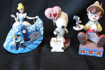Collectable Jim Shore Peanuts Snoopy & Disney Showcase Cinderella And Pinocchio