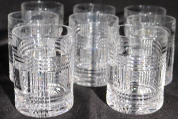 Lot Of 8 Ralph Lauren Glen Plaid Double Old-fashioned Glasses