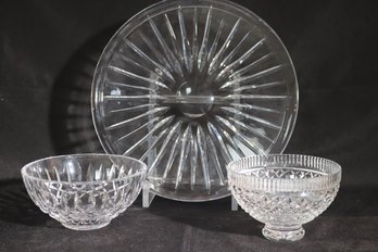 Two Waterford Bowls And Miller Rogaska Platter.