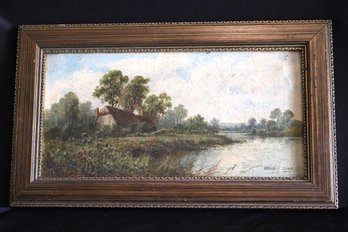 On The Ouse Yorks ?antique Painting By Stanley Clark