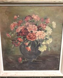 Floral Still Life On Canvas Signed By The Artist 27 W X 31 Tall.