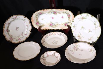 Collection Of Fine Porcelain Includes B&ampH Limoge France Hand Painted Floral Centerpiece Dish And More