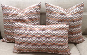 Set Of 3 Stylish Zipper Pillows With Eccentric Pattern