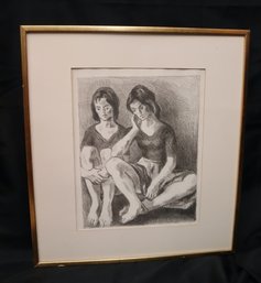 Moses Soyer Lithograph On Paper Signed M. Soyer.