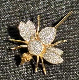 14K DIAMOND BUMBLE BEE BROOCH