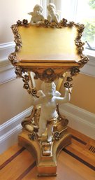 A Cherub Inspired Gilded Lectern With Roses.