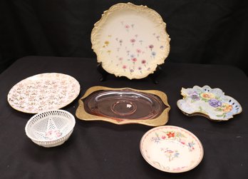 MOGA Hand Painted Porcelain Bowl, Old Ivory Syracuse China, Floral Tray From France, Limoges France And More
