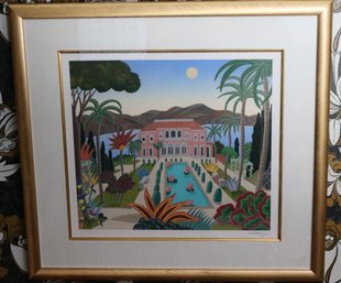 Thomas Mcknight Country Estate/Pool Scene Lithograph-Signed And Numbered 78/200