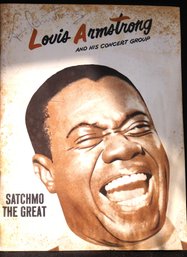 Autographed By Louis Armstrong & His Concert Group, Satchmo The Great Signed On Cover, Signed By Band Memb