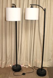 Pair Of Contemporary Floor Lamps With Foot Pedal Switch