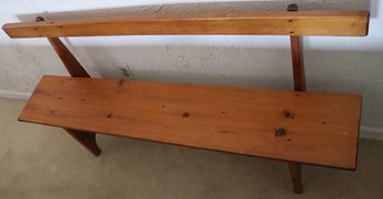 Mission Style Hand Crafted Pine Bench, Great For Narrow Spaces!
