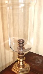 Large Ralph Lauren Brass & Glass Hurricane Candle Holder