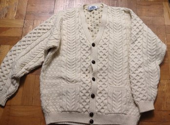 John Molloy Donegal Ireland Hand Knit Sweater With Pockets