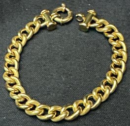 14K YG 7 Inch Link Bracelet - Italy, Signed