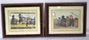 Two Antique Hand Colored Prints From The West Indies And To The West Indies